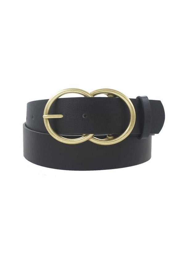 Belt: Double Circle Buckle - Black