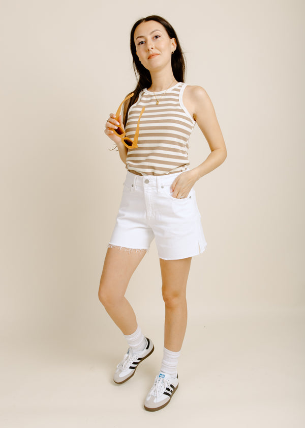 Asher Side Slit Shorts - White