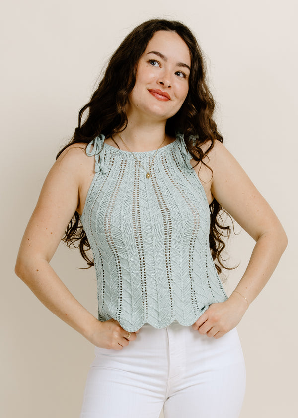 Gwen Crochet Top - Mint
