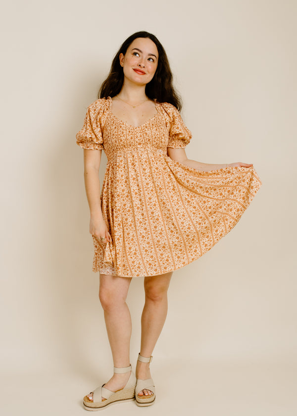 Maggie Mini Dress - Apricot
