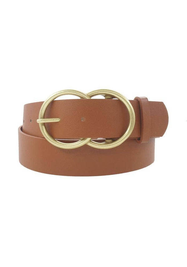 Belt: Double Circle Buckle - Brown