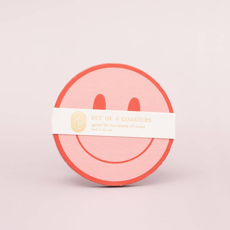Peach Smile Coasters - Set of Four