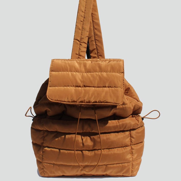 Quilted Nylon Backpack - Sand