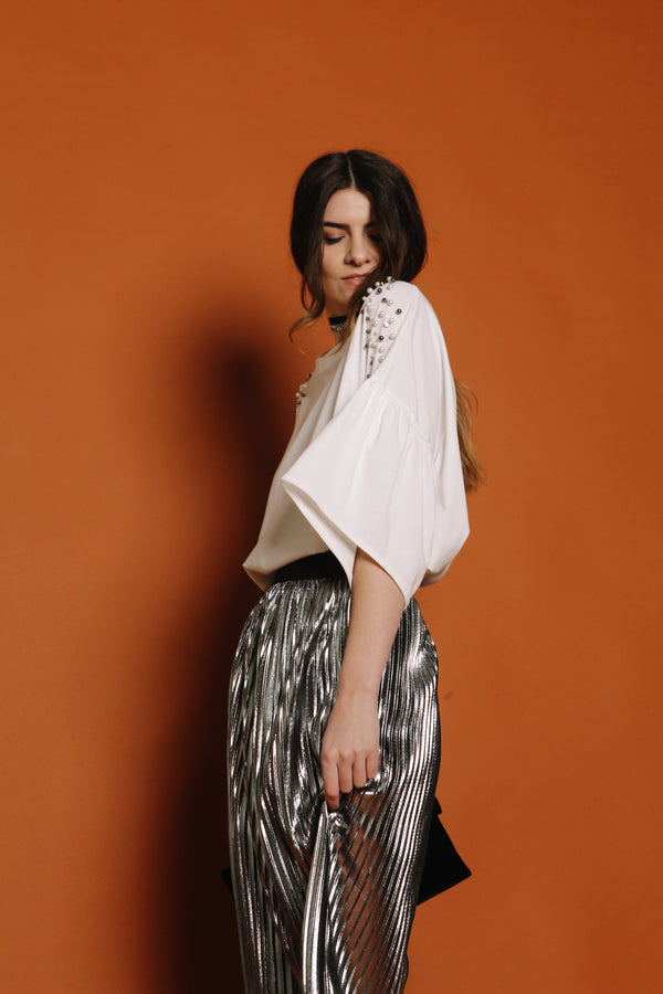Featured Look: Bradshaw Beaded Sleeve Top