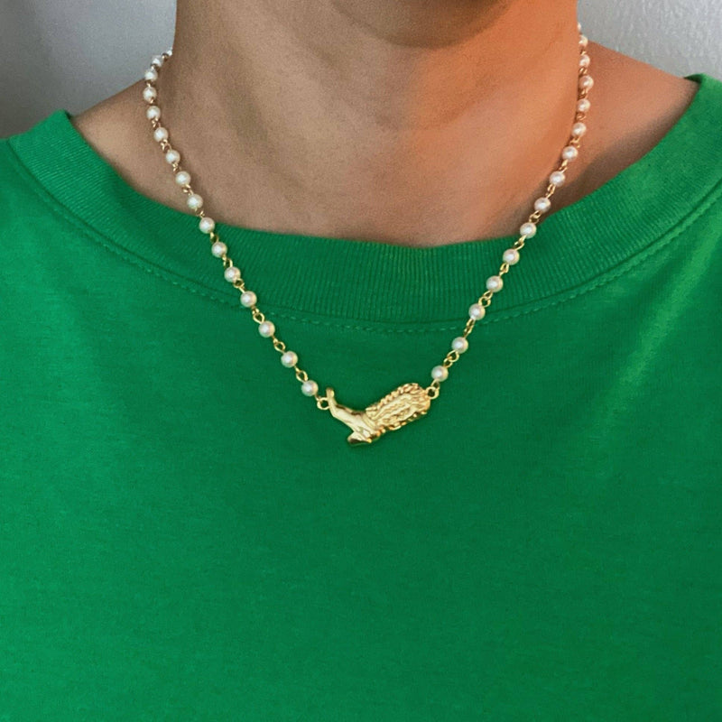 Cowgirl Boot Pearl Necklace