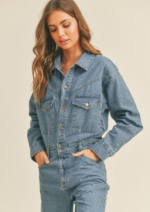All Out Denim Jumpsuit