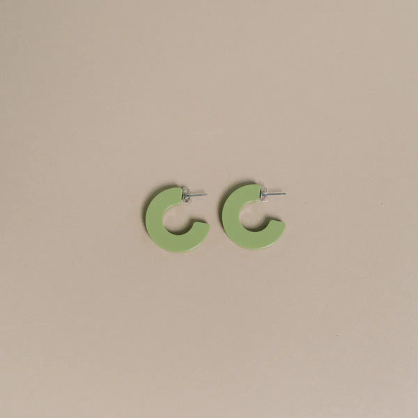 Ray Hoop In Kiwi Earrings