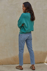Weekend Vibes Pullover Sweatshirt - Seafoam