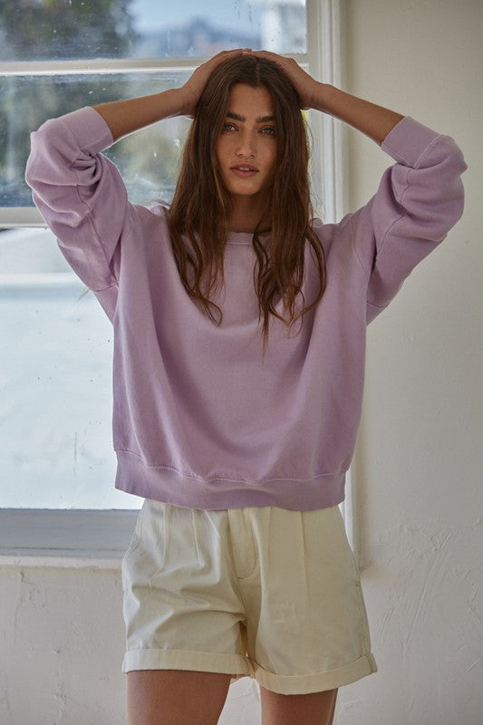 Weekend Vibes Pullover Sweatshirt - Lilac