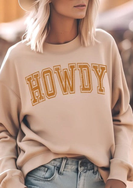 Howdy Graphic Sweatshirt - Sand