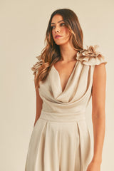 Night On The Town Jumpsuit - Taupe