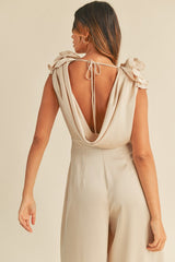 Night On The Town Jumpsuit - Taupe