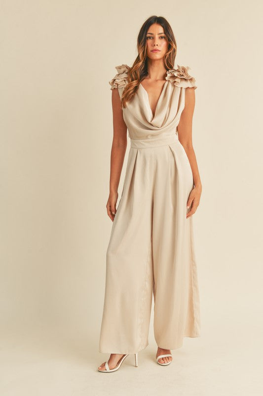 Night On The Town Jumpsuit - Taupe