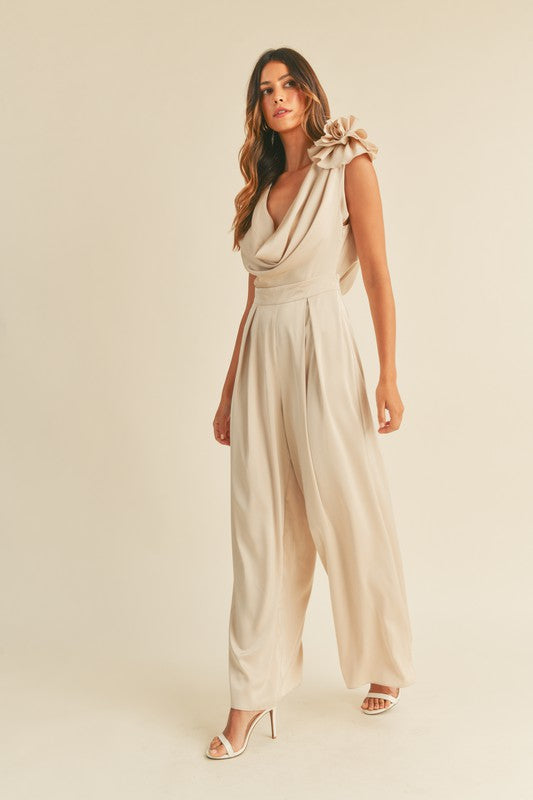 Night On The Town Jumpsuit - Taupe