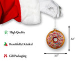Pink Sprinkle Donut Glass Ornament