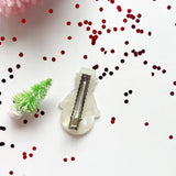 Pearled Snowman Hair Clip