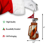 Golf Club Bag Glass Ornament