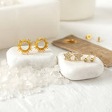 Flower Velvet Stud Gift Set: Gold