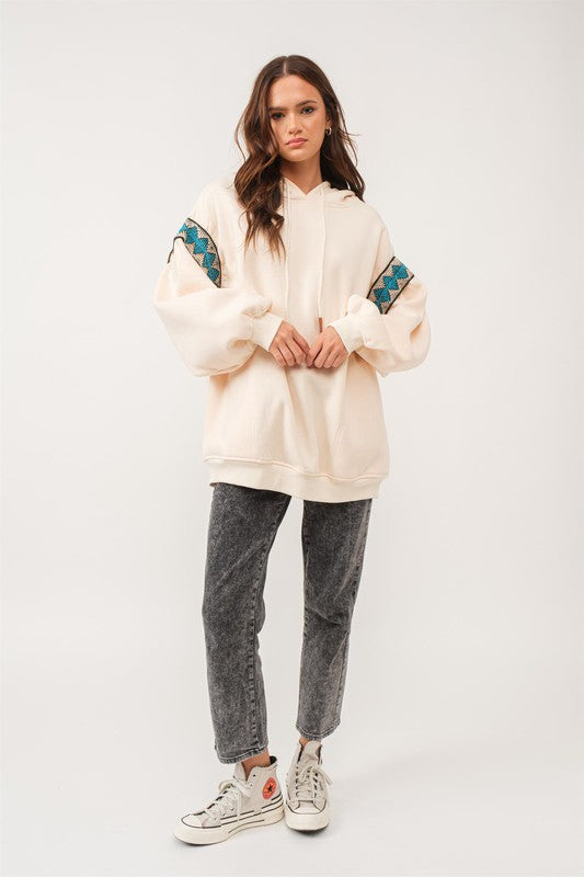 Etta Hoodie Sweatshirt- Cream