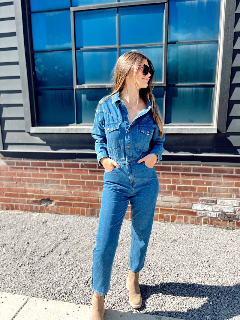 All Out Denim Jumpsuit