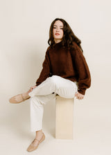 Carlen Mock Neck Sweater- Cocoa