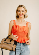 Diana Mini Bowling Satchel Bag - Taupe/Black