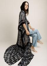 Delilah Paisley Kimono -Black