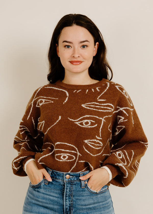 Face It Sweater - Brown