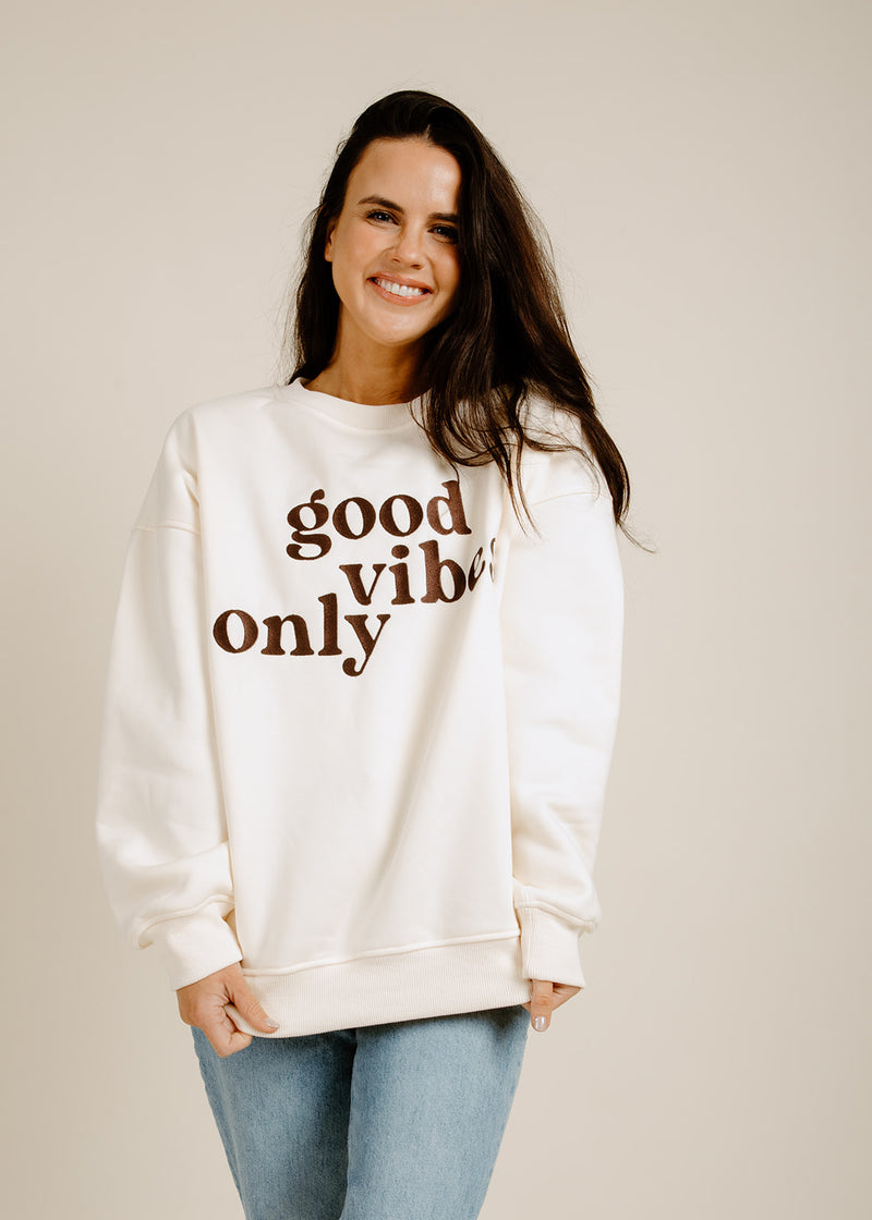 Good Vibes Sweatshirt - Cream