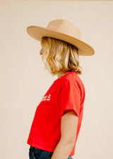 Let's Go Girls Embroidered Tee - Red