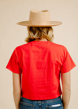 Let's Go Girls Embroidered Tee - Red