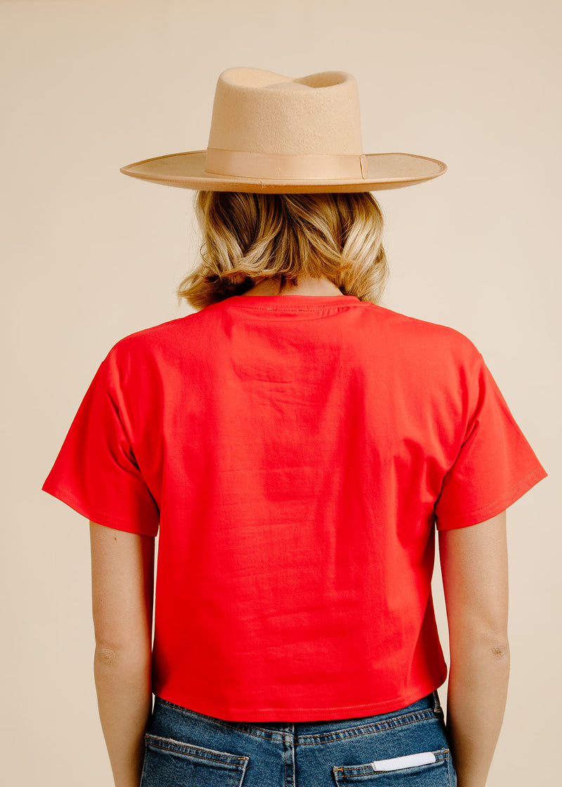 Let's Go Girls Embroidered Tee - Red