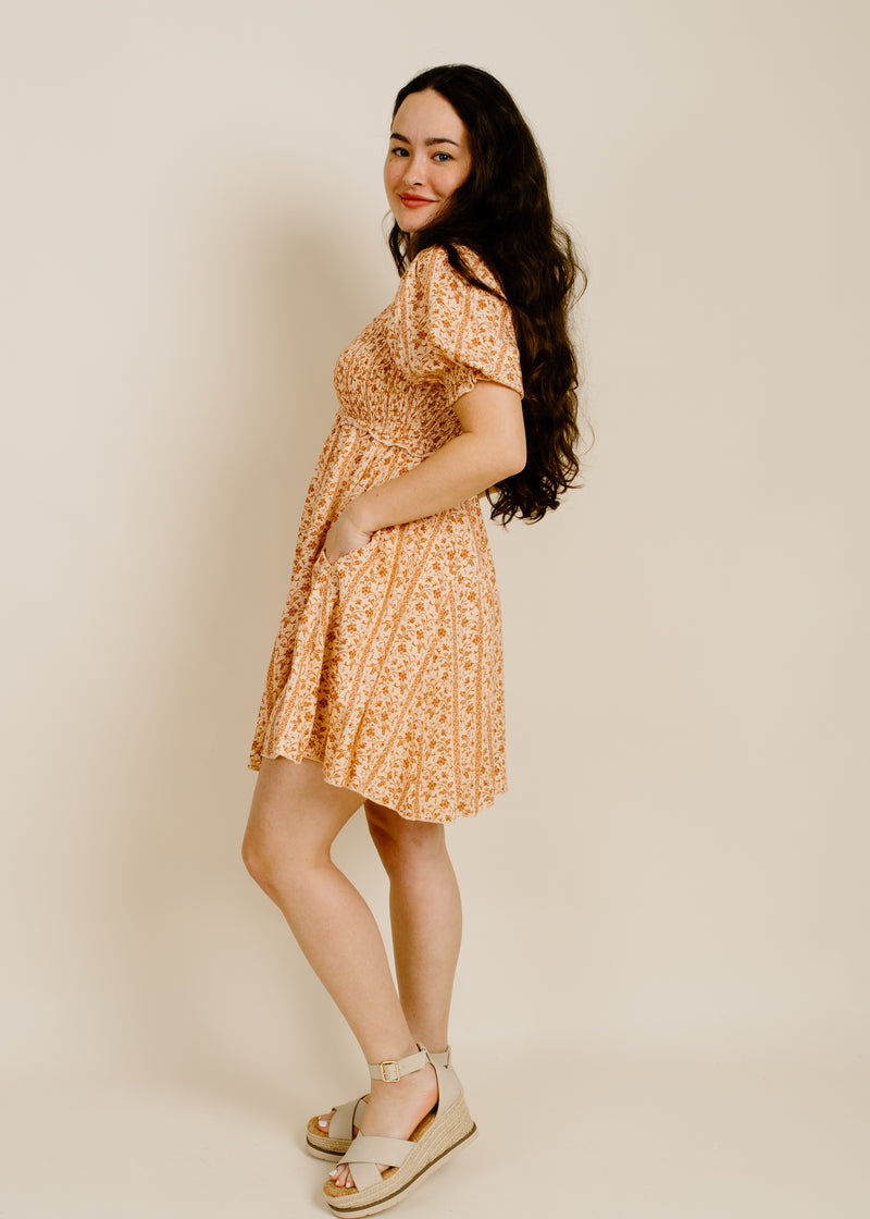 Maggie Mini Dress - Apricot