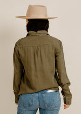 Mercia Button-Down Top - Olive