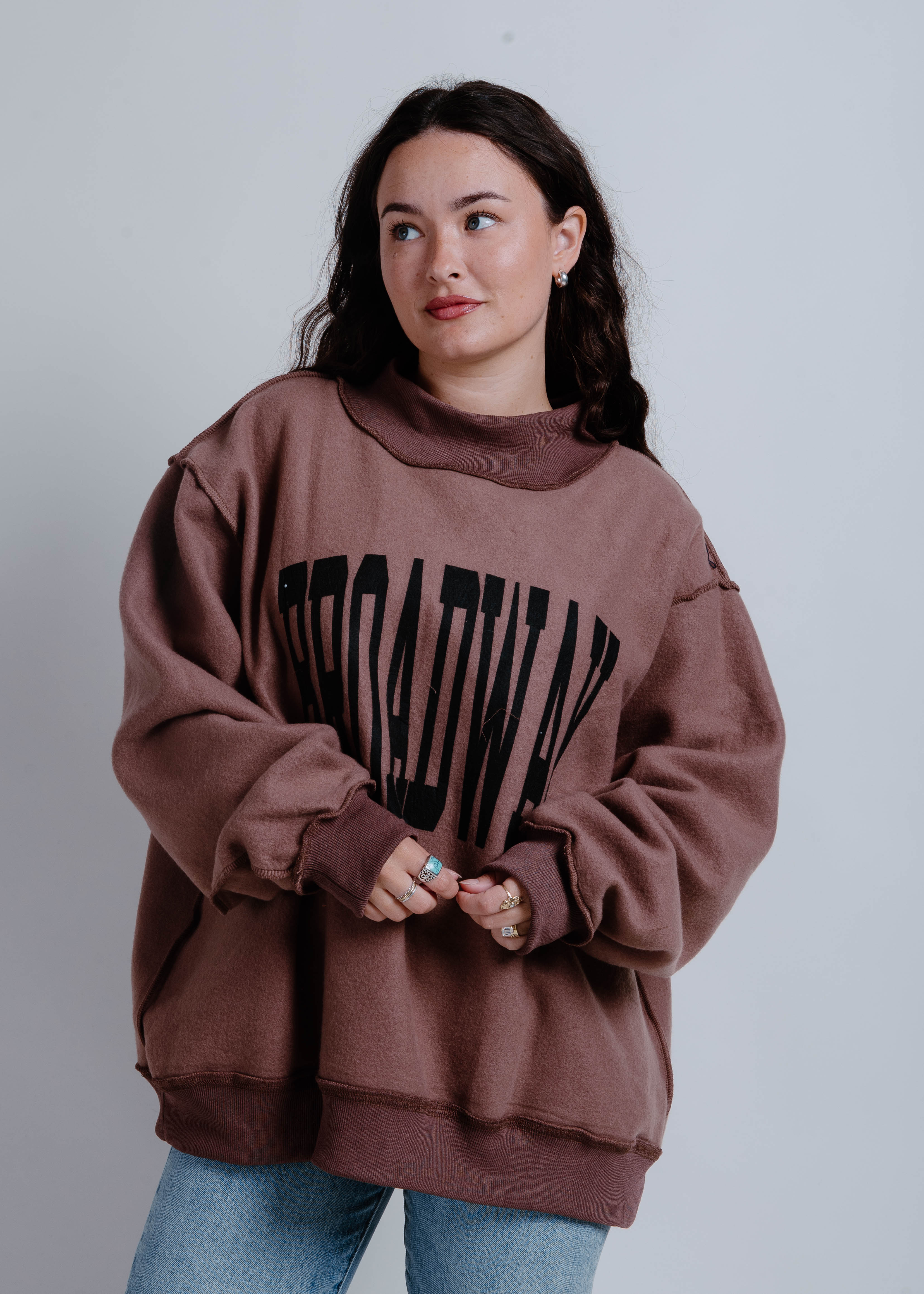 Nashville Mock Neck Sweatshirt - Mocha – Vinnie Louise