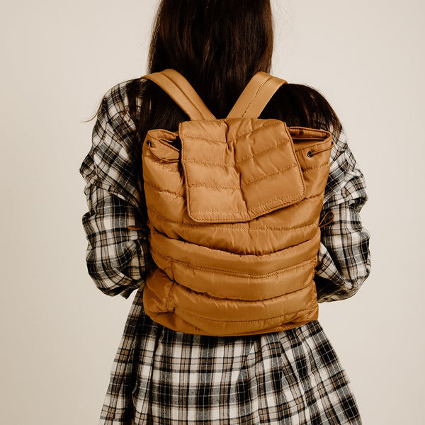 Quilted Nylon Backpack - Sand