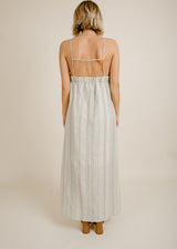 Roman Striped Midi Dress - Ivory Olive