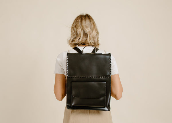 Roux Top Handle Backpack - Black