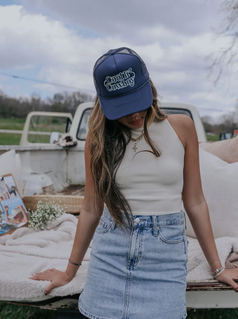 Cool It Cowboy Navy Trucker Hat