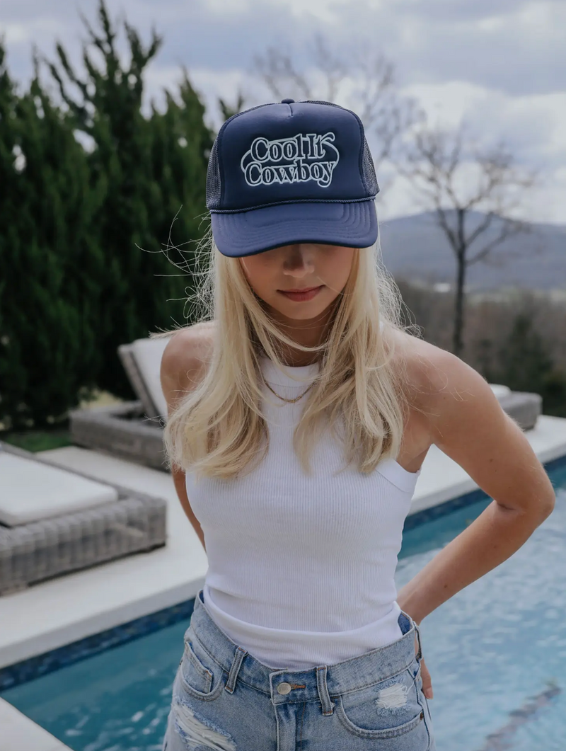 Cool It Cowboy Navy Trucker Hat