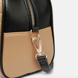 Diana Mini Bowling Satchel Bag - Taupe/Black