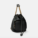 Wilder Hobo Drawstring Handbag - Black