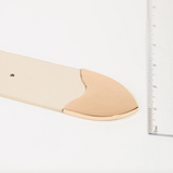 Simple Buckle Faux Leather Belt - Ivory