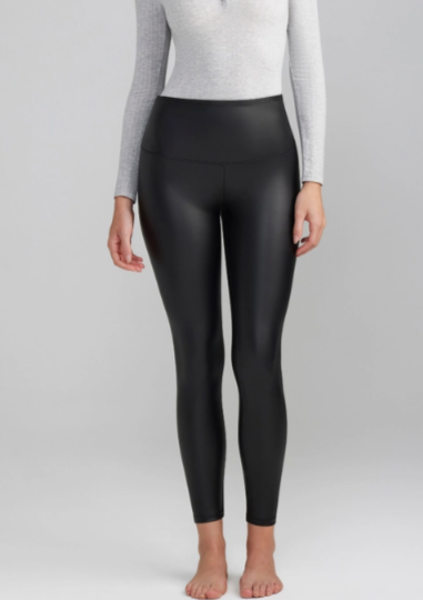 Faux Leather Shaping Legging - Black