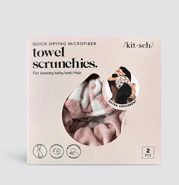 Towel Scrunchie 2 Pack - Terracotta Checker