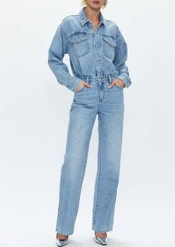 Nikkie Long Sleeve Denim Jumpsuit