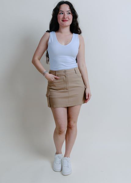 【WONDER WONDER】Caris cargo banded cotton mini skirt SettingTrendsCargoMiniSkirt5H3