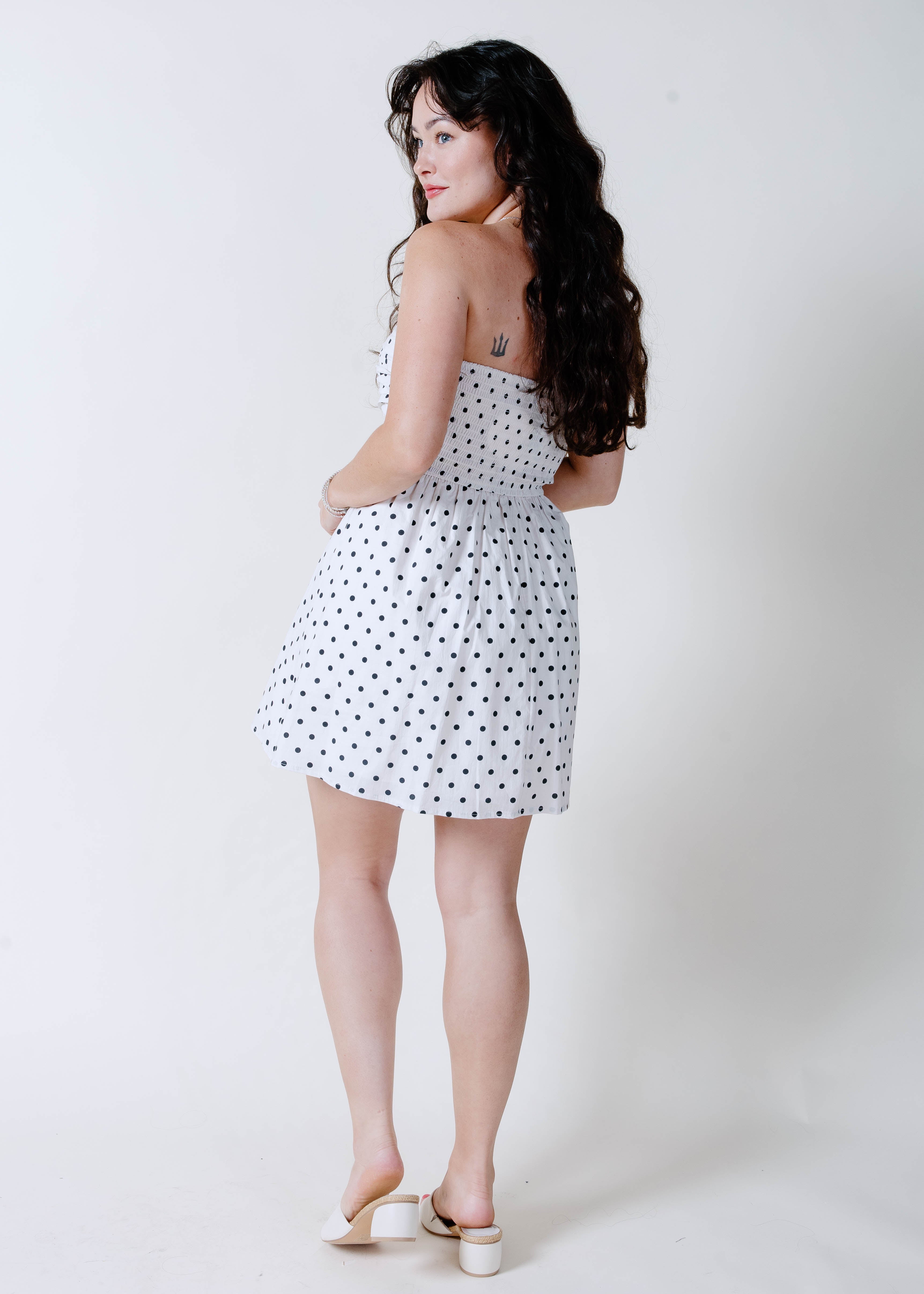 The Minnie Polka Dot Mini Dress - Off White – Vinnie Louise