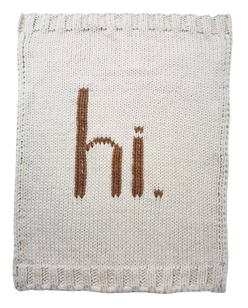 hi. Hand Knit Blanket - Pecan