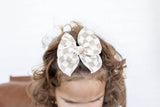 Small Party Bow Checkerboard - Tan